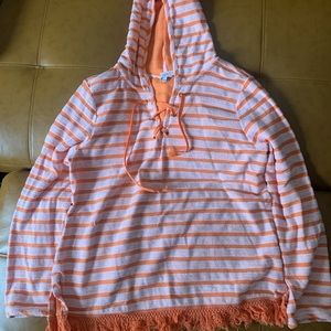 Hooded striped shirt